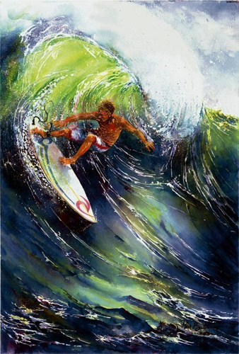 Surfing #1
28 x 19” - SOLD
Matted, unframed
18 x 12” Matted Giclée Print - $45